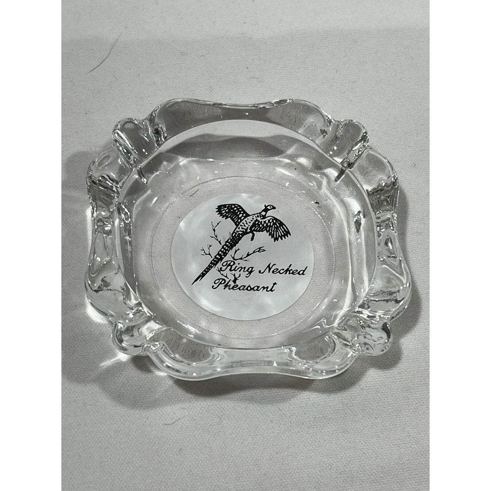 Game Bird Ashtray Set Lot Of 3 Glass‎ Grouse Pheasant Hunting Decor